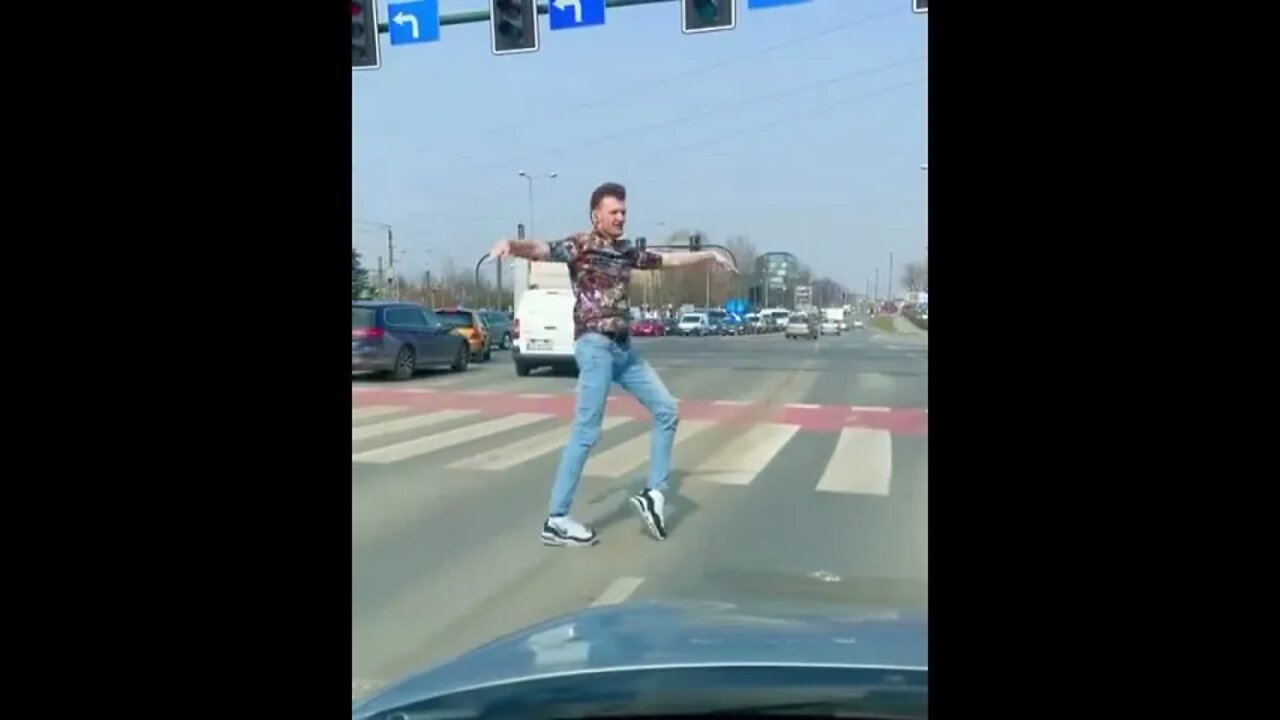 mesmerizing dancer comes out of car and will blow your mind.