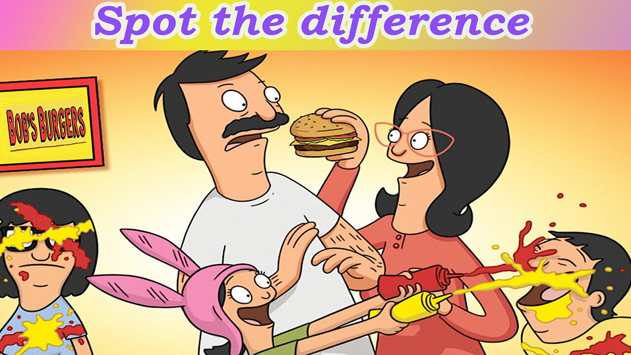 Find(spot)#2 differences/ The Bob's Burgers Movie2022 /Brain games and puzzles welcome and try