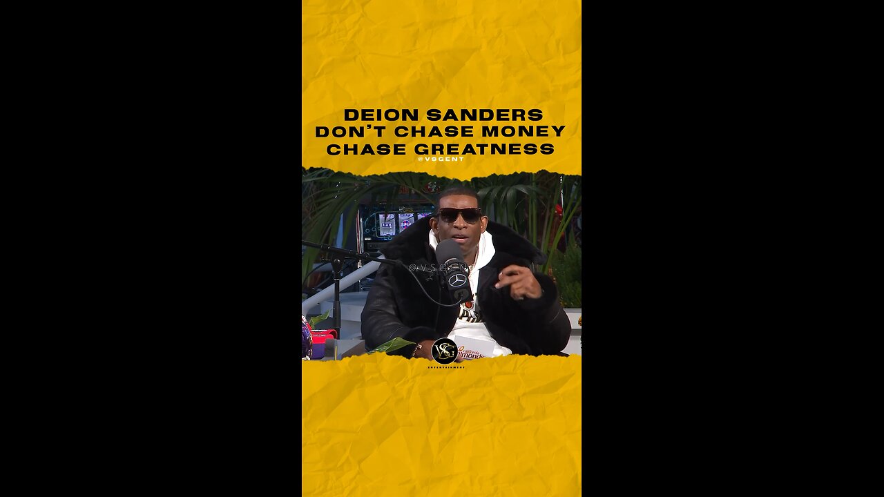 @deionsanders Don’t chase money chase greatness. #deionsanders 🎥 @danpatrickshow