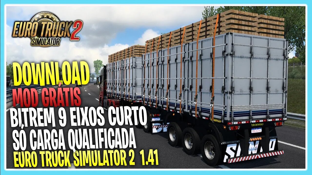 MOD ETS2 REBOQUE BITREM 9 EIXOS CURTO LANÇAMENTO AM29 EURO TRUCK SIMULATOR 2