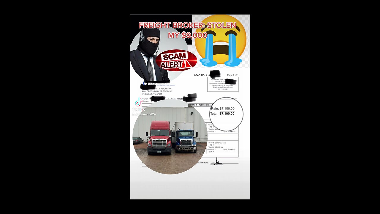 FREIGHT BROKER: STEAL FROM ME $9,000