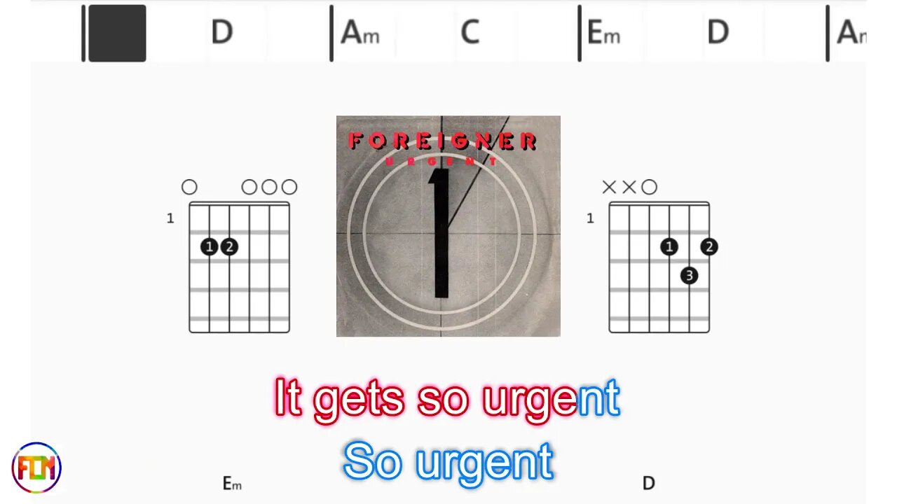 Foreigner - Urgent - (Chords & Lyrics like a Karaoke)