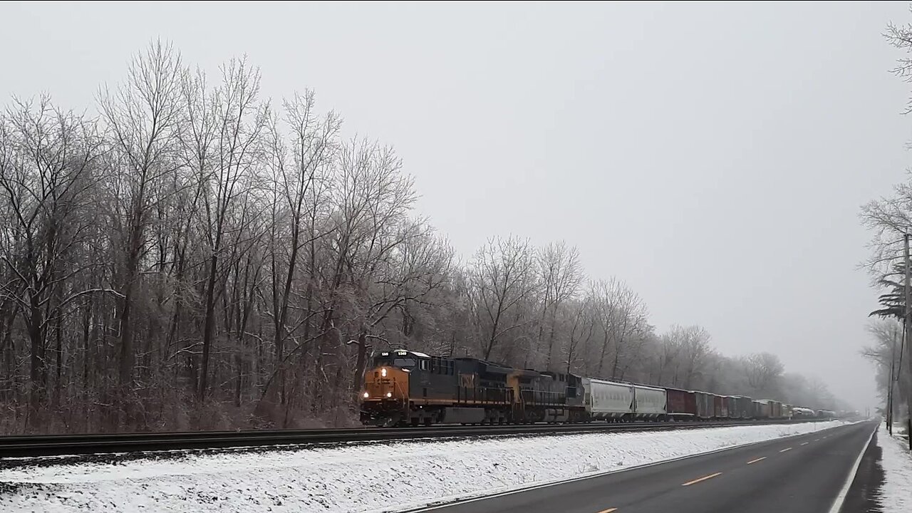 CSX 3185 Leads One with DPU CSX 7255, CSX 3167 , ex New York Central Main