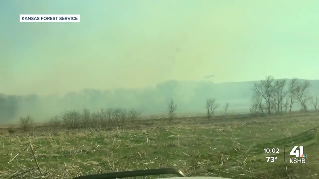 Johnson County firefighters help battle wildfires in central Kansas