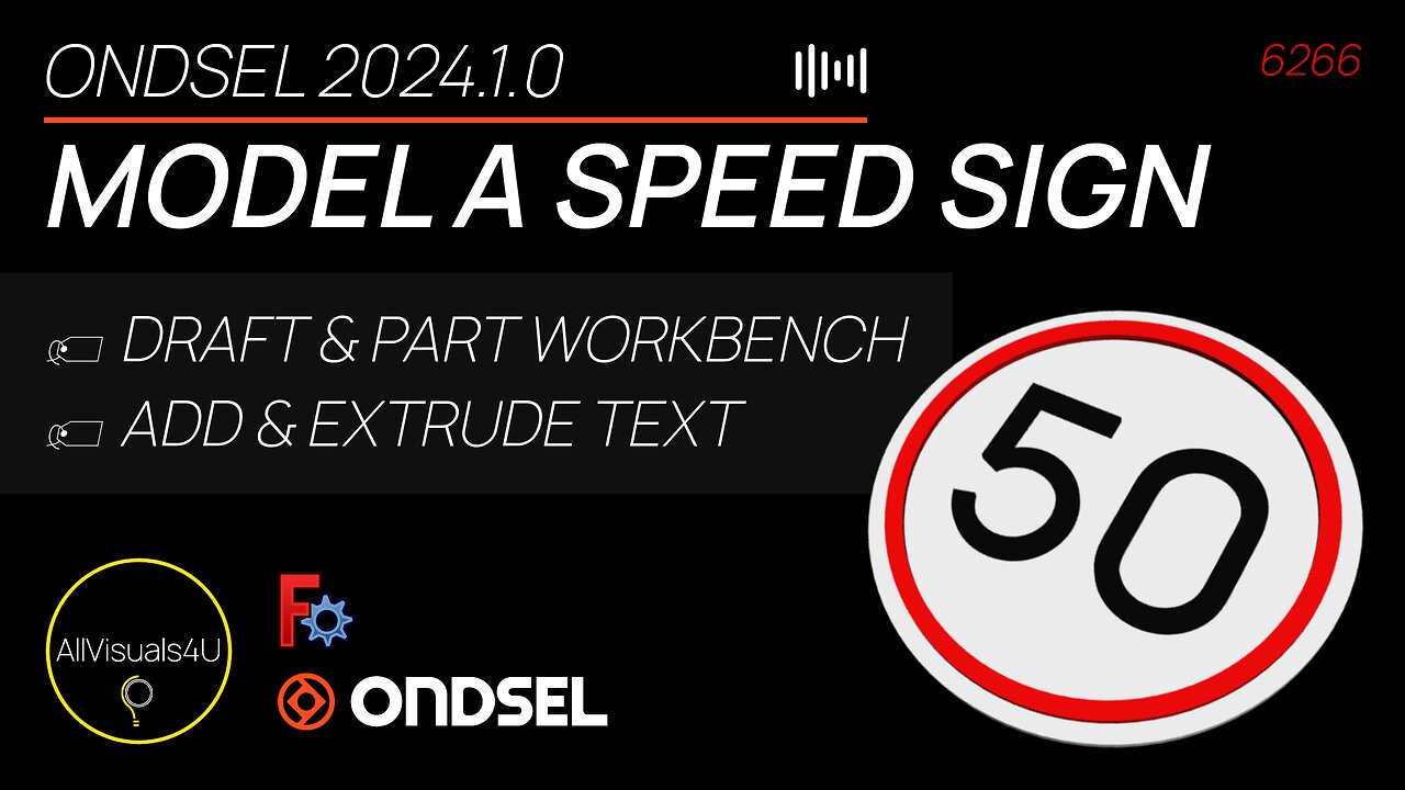 🚘 Design A Speed Sign In Ondsel - Draft Workbench - FreeCAD Text ShapeString