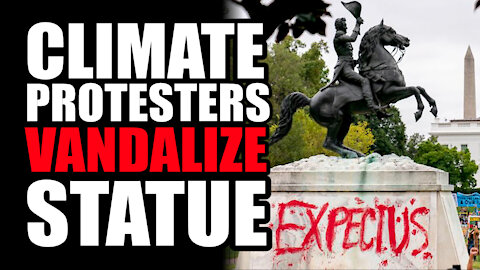 Climate Protesters VANDALIZE Statue