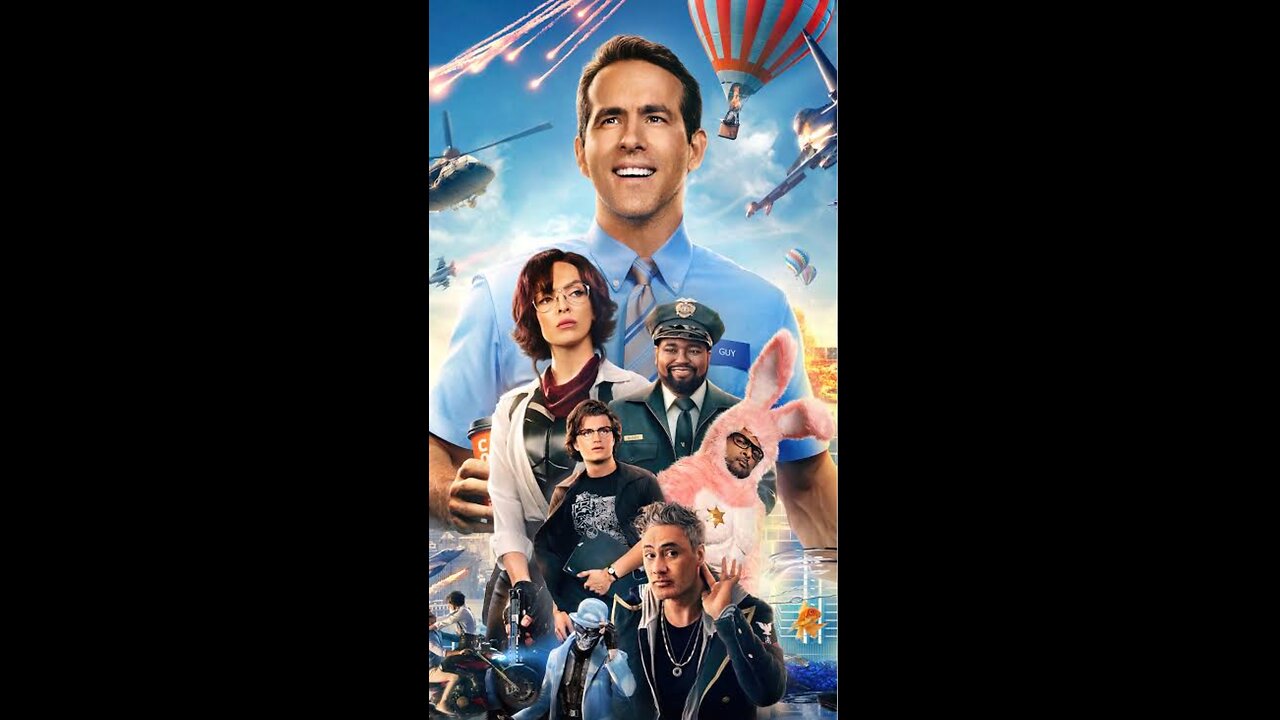 Free Guy (2021) final battle with healthbars