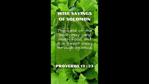 PROVERBS 13:23 | Wise Sayings of Solomon
