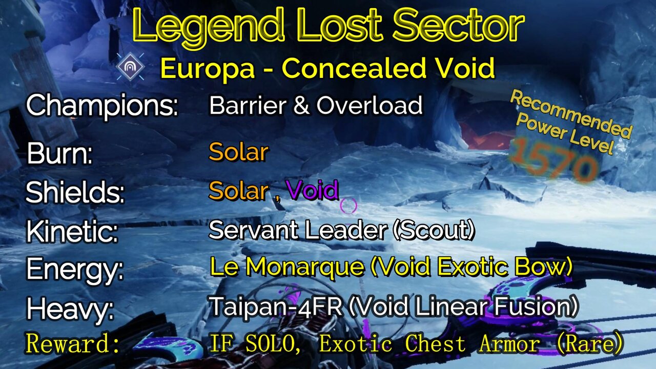 Destiny 2 Legend Lost Sector: Europa - Concealed Void on my Warlock 10-17-22