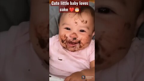 Cute baby loves cake #cute #baby #loves #shorts