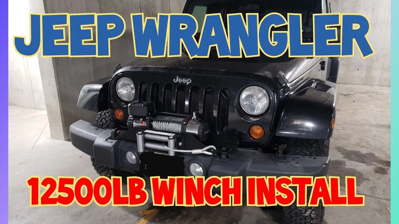 Jeep Wrangler 12500lb Winch Install | Rugged Ridge Winch Rock Hard 4x4 Mount