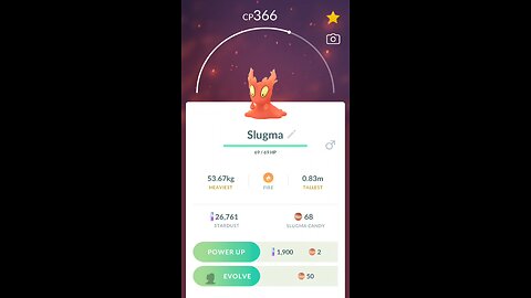 Slugma Evolves into Magcargo in Pokemon GO #Pokemon #Pokemongo