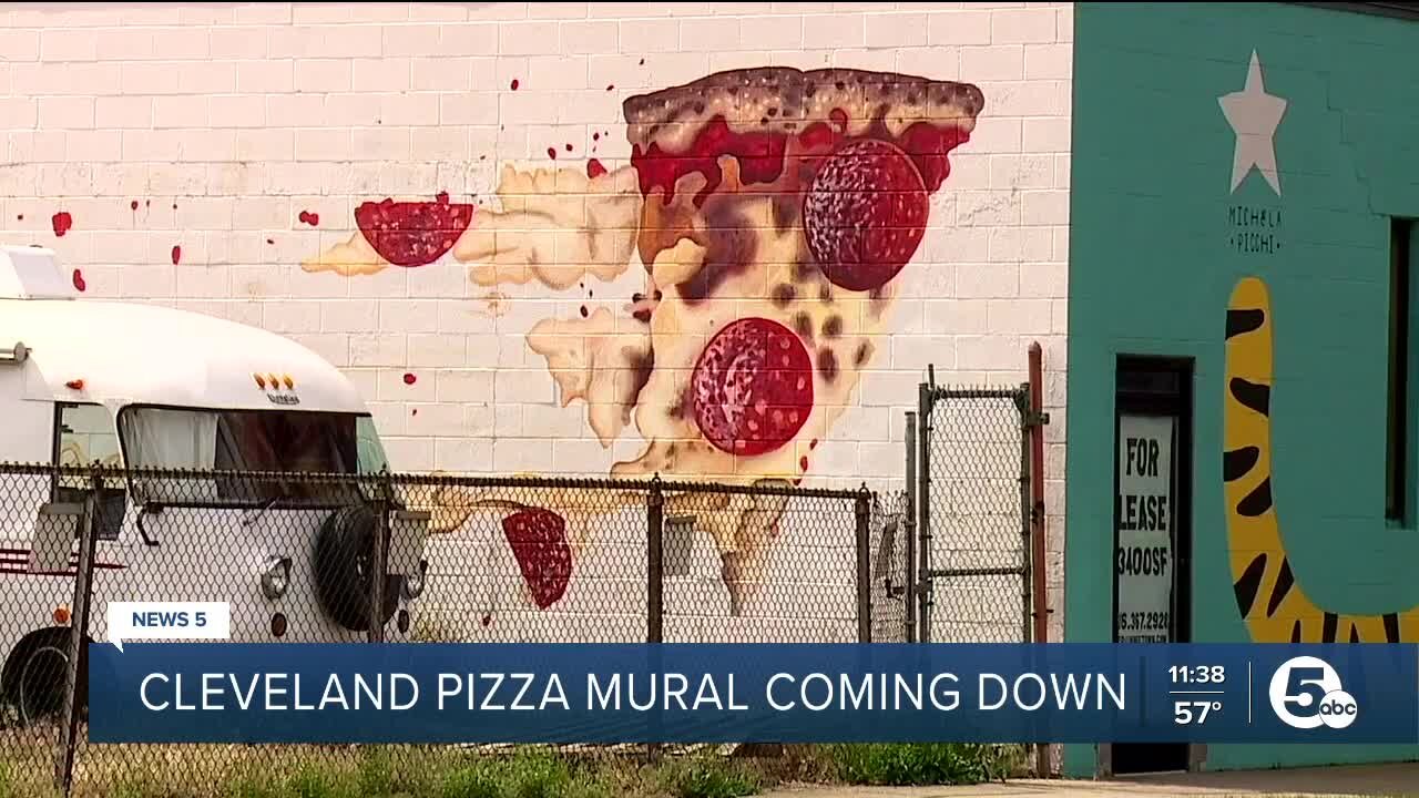 Iconic "Pizza Mural" returns to new location near Cleveland's West Side