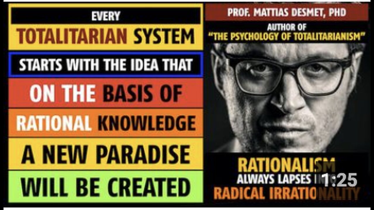 Every totalitarian system claims they will create a new paradise, says Prof Mattias Desmet, PhD