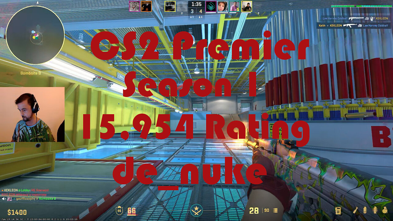 CS2 Premier Matchmaking - Season 1 - 15,954 Rating - de_nuke