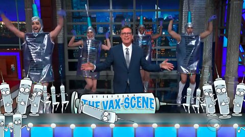 Biggest establishment shill Stephen Colbert pushing the BIOWEAPON