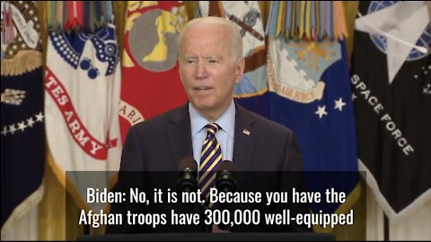 Biden saying the Afghan army would easily beat the Taliban