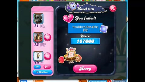 Candy Crush Level 516 Audio Talkthrough, 28 Moves 0 Boosters