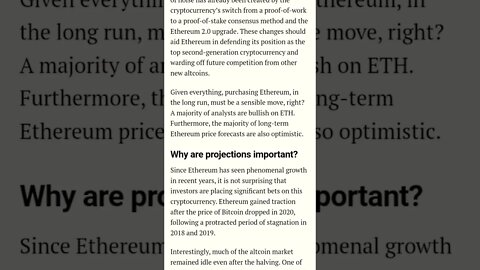 ETH 2030 PRICE PREDICTION #altcoin #ethereum #eth #ethmerge #ethereumblockchain #ethpriceprediction