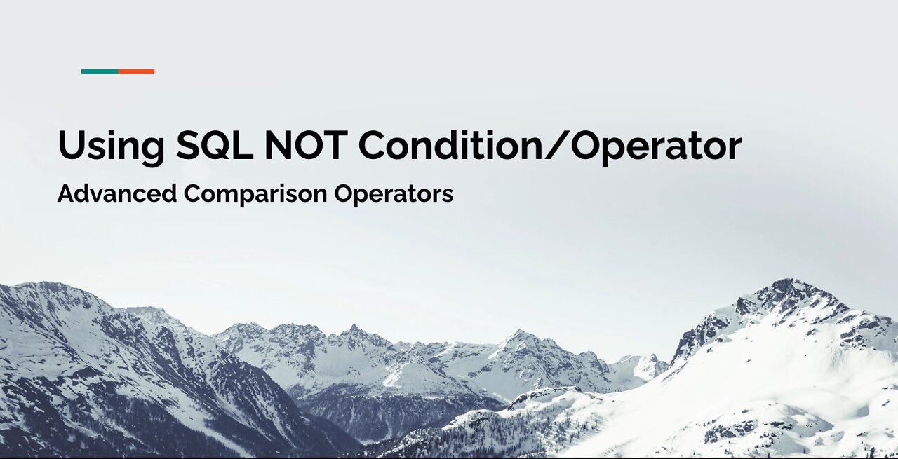 SQL NOT Condition / Operator Tutorial