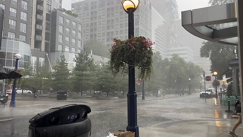 Monsoon rain again Yorkville Toronto