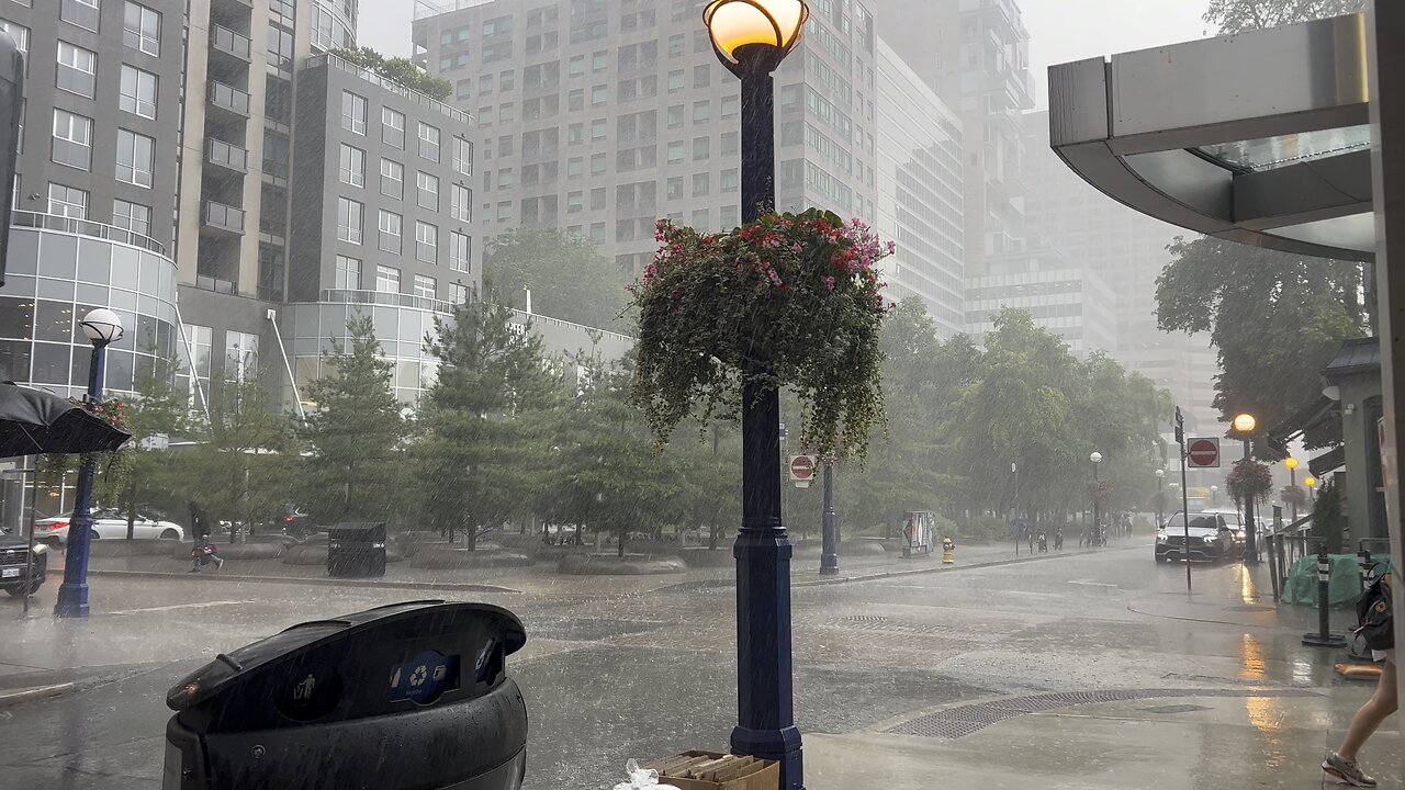 Monsoon rain again Yorkville Toronto