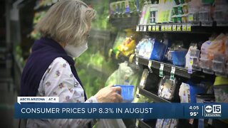 Consumer prices have increased 8.3% in August