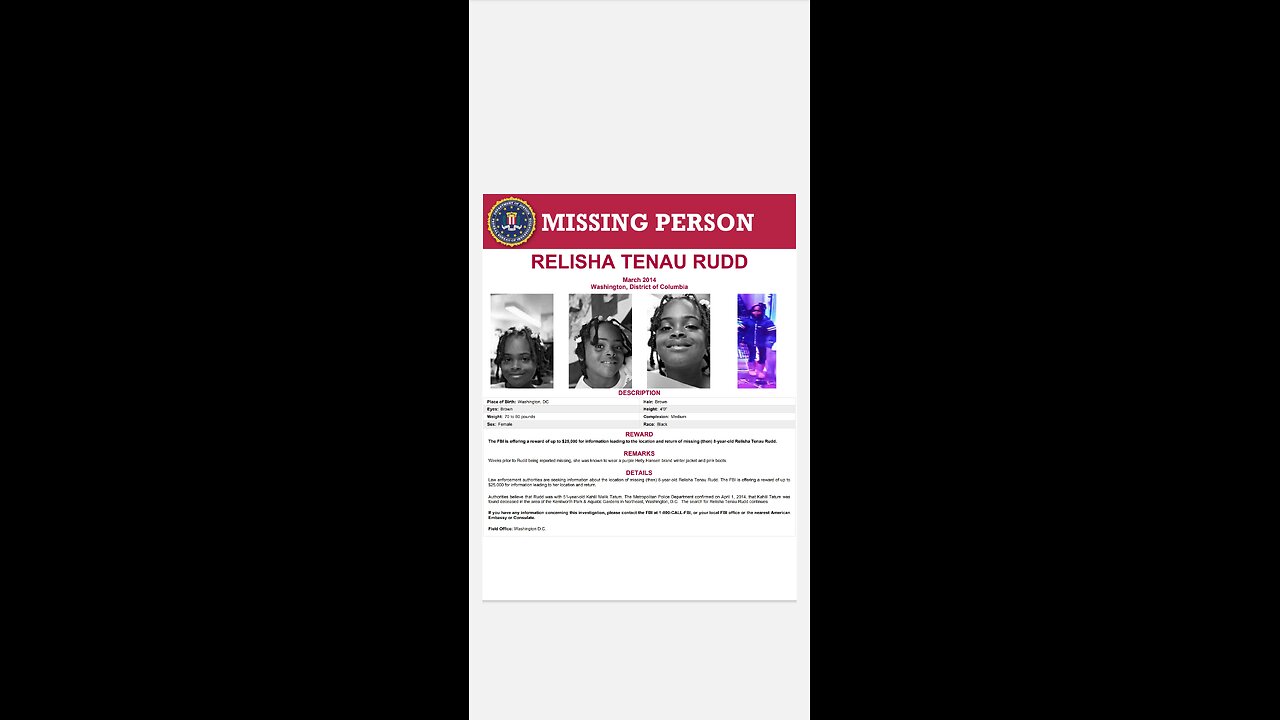 Relisha💖|FBI Files🔍|"missing" children|😔