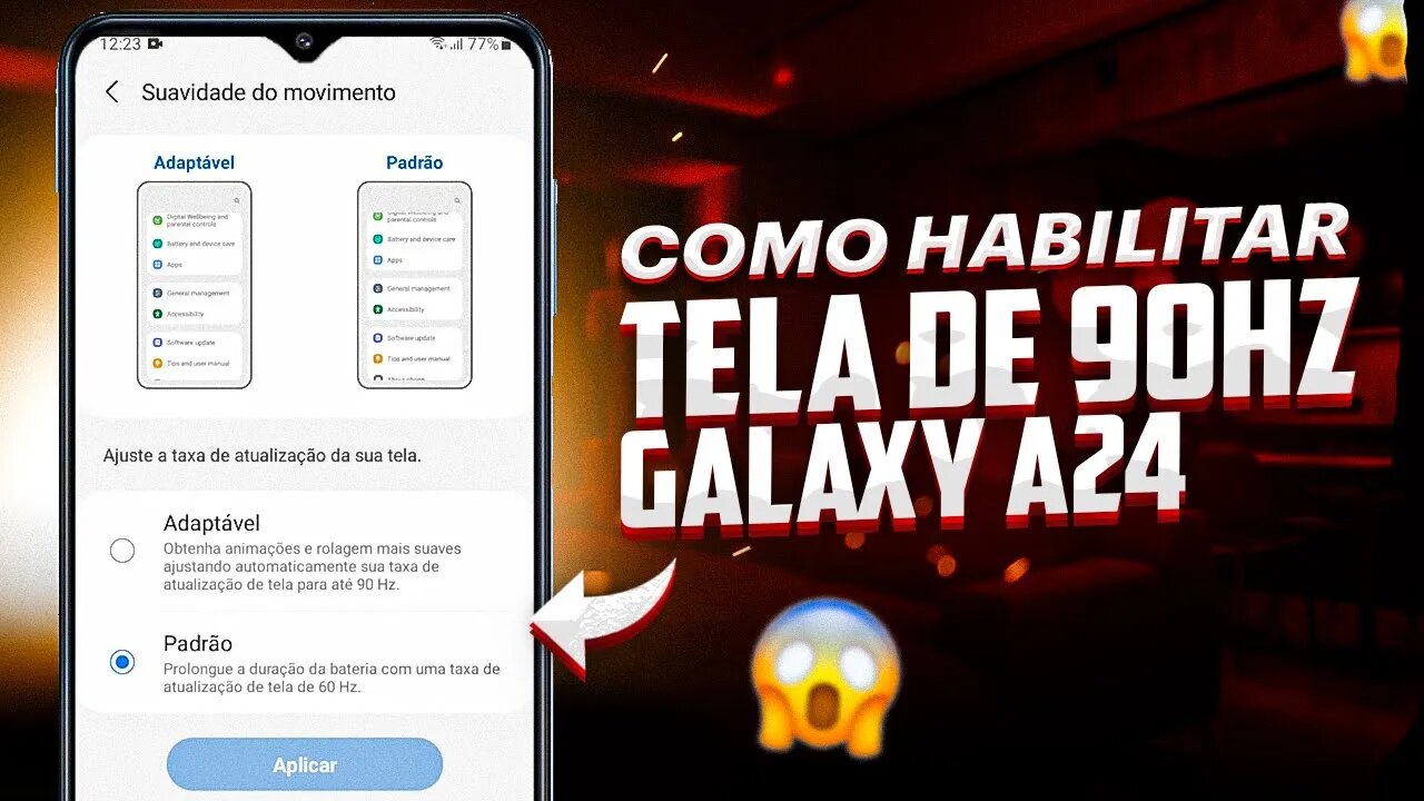 Como ATIVAR TELA DE 90Hz no GALAXY A24