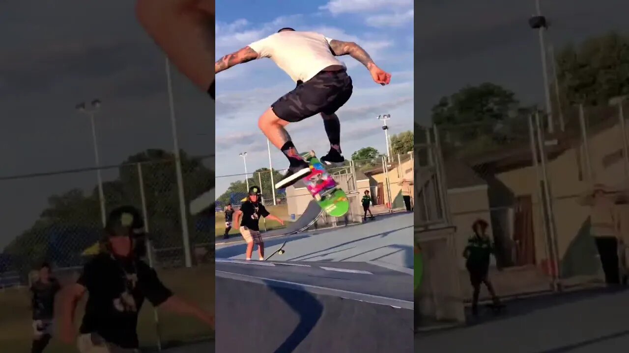 Cody Mac throwback switch tre on the pyramid at Overlook #skateboarding