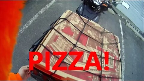 Motorcycle Pizza Run, bad drivers, kid runs into road, and making people smile and laugh