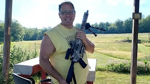 Attempt to get On Target at 300 yards with 9 mm AR