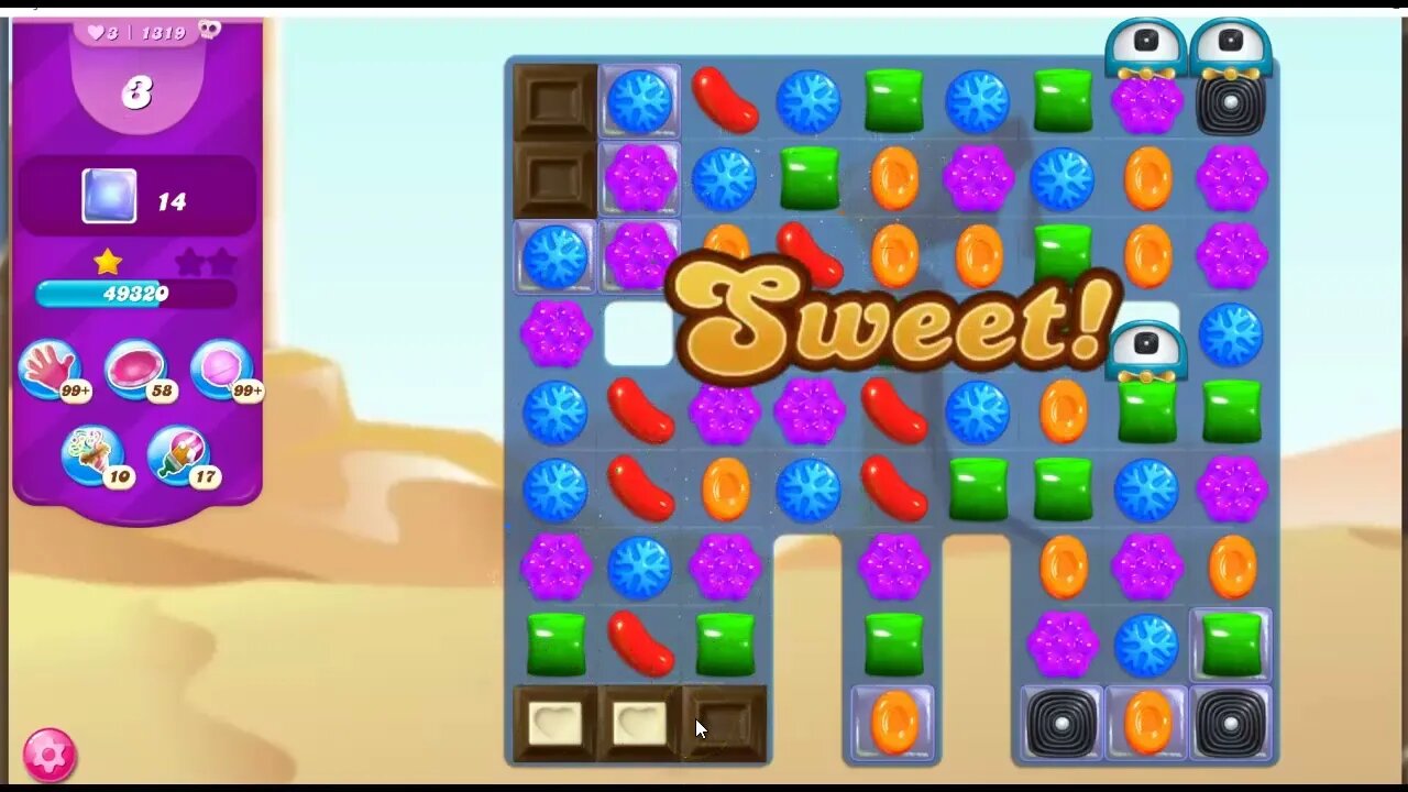 Candy Crush Level 1319 Talkthrough, 29 Moves 0 Boosters