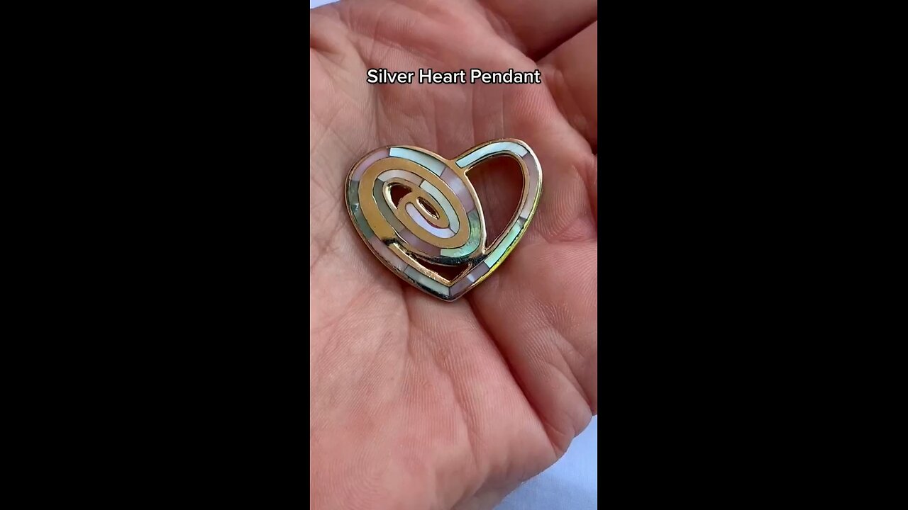 Large Women's Silver Heart Pendant, Colorful Accents, Statement Piece