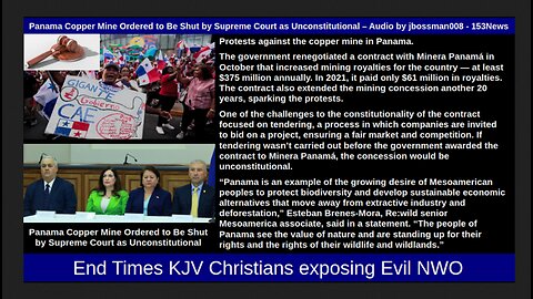 Panama Copper Mine Ordered to Be Shut by Supreme Court as Unconstitutional