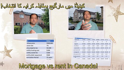 Mortgage vs renting a home in Canada-advice for ne immigrants