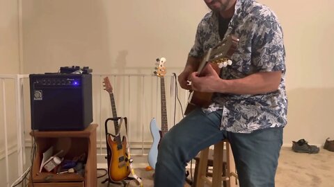 Guitar solo over acoustic jazz chords with singing at end 😂