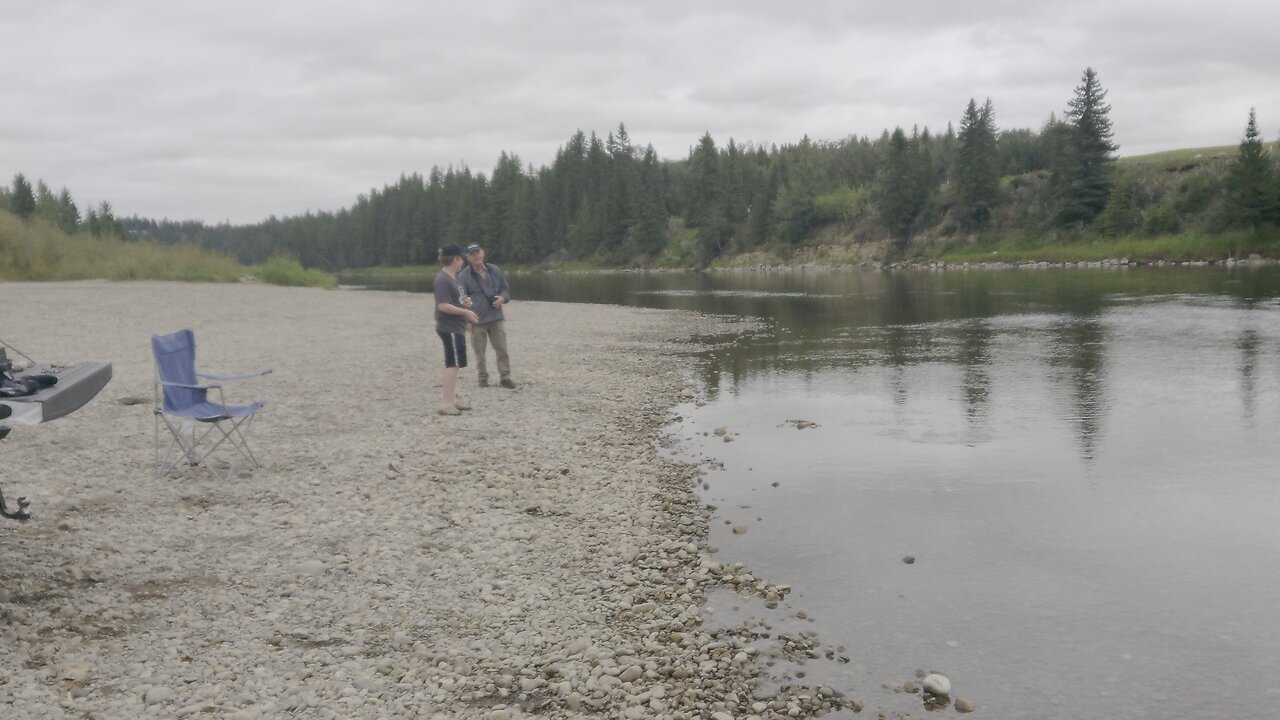 Skipping rocks Red Deer River