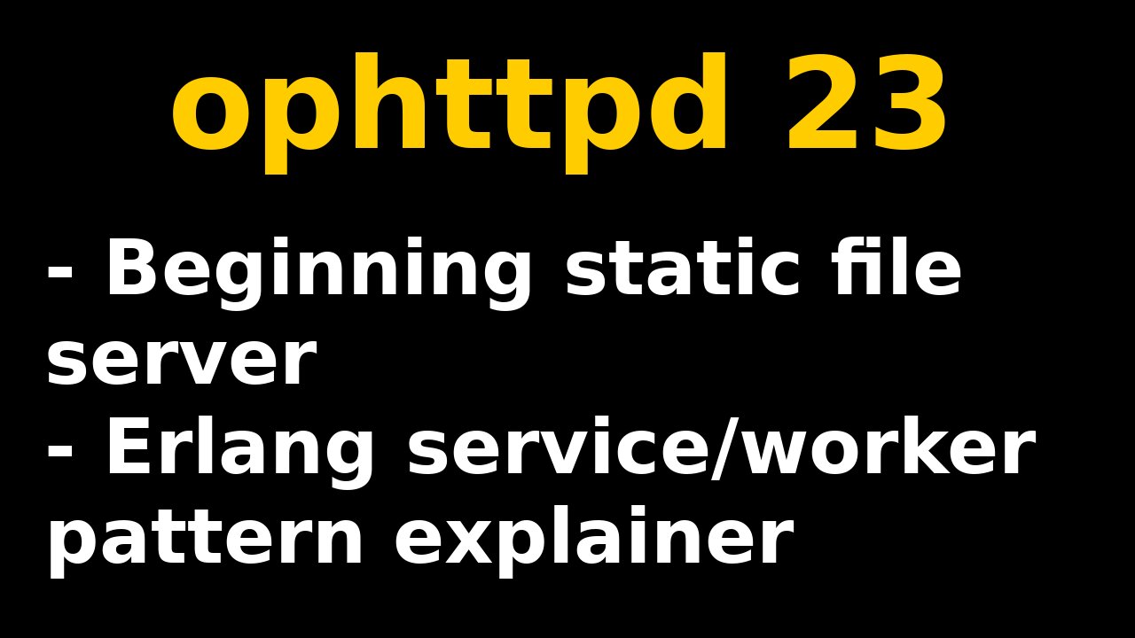 Static file server and the Erlang service/worker pattern | ophttpd 23