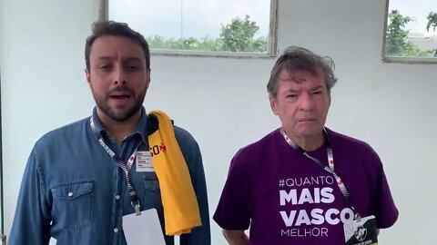 Brant e Salgado juntos alertando sobre um SMS fake que os sócios estão recebendo sobre as eleição