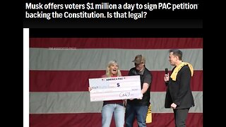 Musk offers voters $1 million a day to sign PAC petition backing the Constitution - 2 mins. Oct 22 - Nov 5: Each day, one petition signer from either PA, GA, NV, AZ, MI, WI, or NC will earn $1,000,000. ALL MUSK LINKS BELOW.