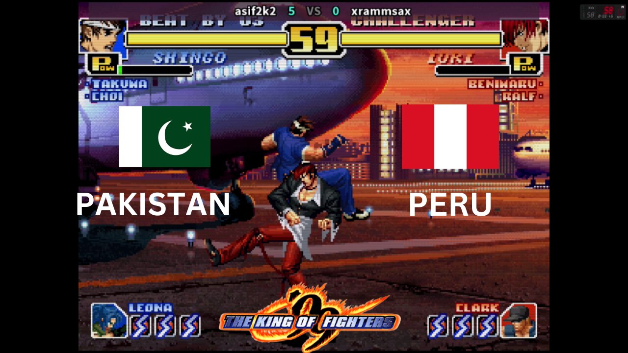 ASIF2K2 (PAKISTAN) VS (PERU) XRAMMSAX | THE KING OF FIGHTERS 99 | YZKOF FIGHTCADE EMULATOR