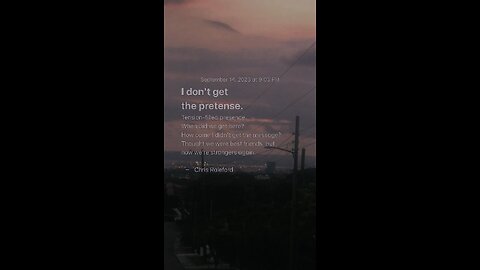But now we’re strangers again - Chris Raleford