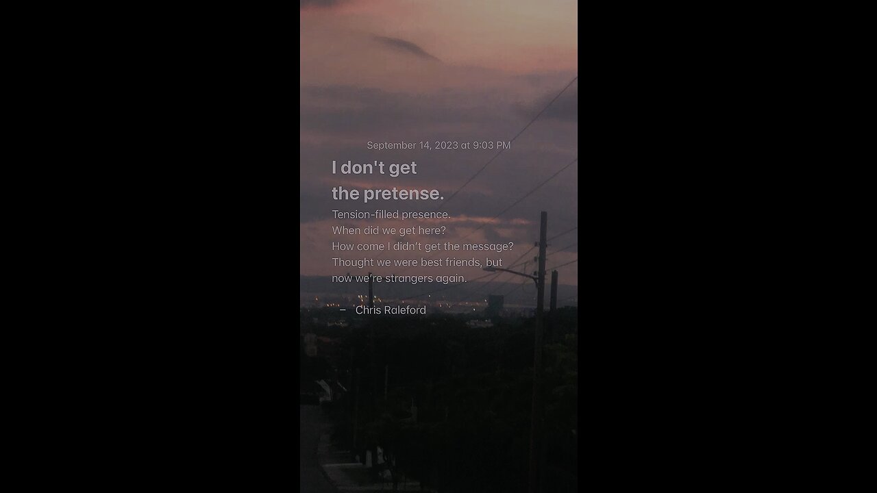 But now we’re strangers again - Chris Raleford