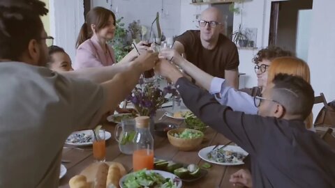 Family Stock Footage, Family Footage, Free Stock Footage 4K, Belly Stuffing, Eating, Happy Footage 3