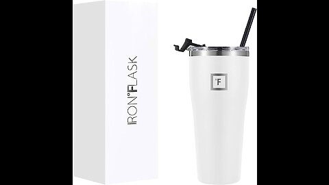 IRON °FLASK Insulated Rover Tumbler wLid & Straw - 32 Oz Leak Proof & Stainless Steel Bottle f...