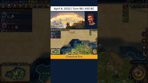 #oneturnadaychallenge #civ6 – Turn 98 - LAND SURVEYORS! #shorts