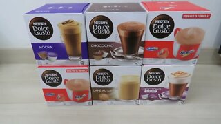 Nescafé Dolce Gusto – 3ª Remessa: 2x Nescau, Mocha, Chococino, Café Au Lait, Chococino Caramel