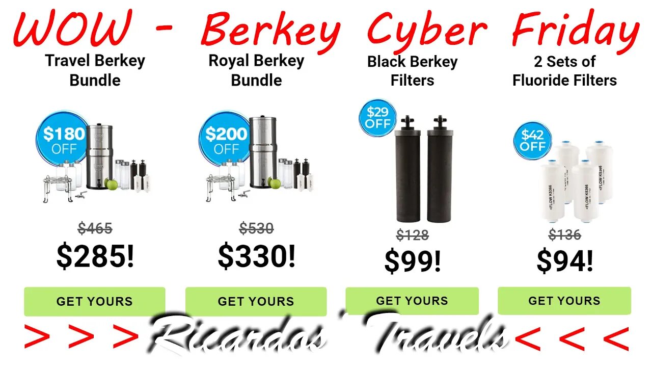 One Day Only - Berkey Travel and Royal Water Filter for RVers