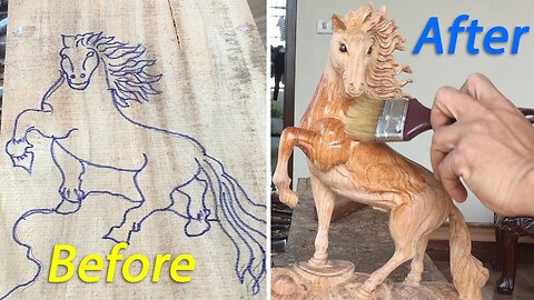 Wood Carving - How to Make a HORSE from WOOD | Woodworking art